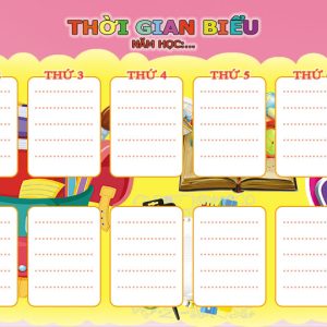 Bảng thời khóa biểu (Nhận thiết kế bảng biểu nội dung theo yêu cầu)