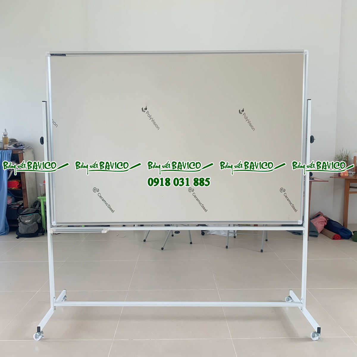 Bảng di động hai mặt trắng từ ceramic kích thước 80x120cm (nhiều kích thước)