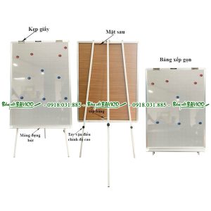 Bảng Flipchart 3 chân viết bút lông từ Hàn Quốc Thế hệ mới Kích thước 80x60 cm