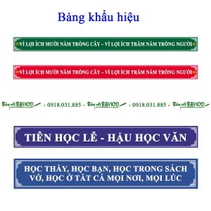 Bảng khẩu hiệu treo lớp học thiết kế theo yêu cầu KT: 40x60 cm (nhiều kích thước)