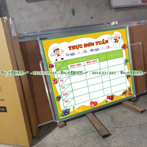 Bảng thực đơn cho trường mầm non Kích thước 40x60 cm