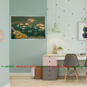 Bảng từ viết phấn treo tường nhỏ cho bé học tại nhà kích thước 60x80cm