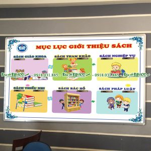 Bảng giới thiệu sách - Bảng biểu Trường học theo yêu cầu Kích thước 80x120 cm