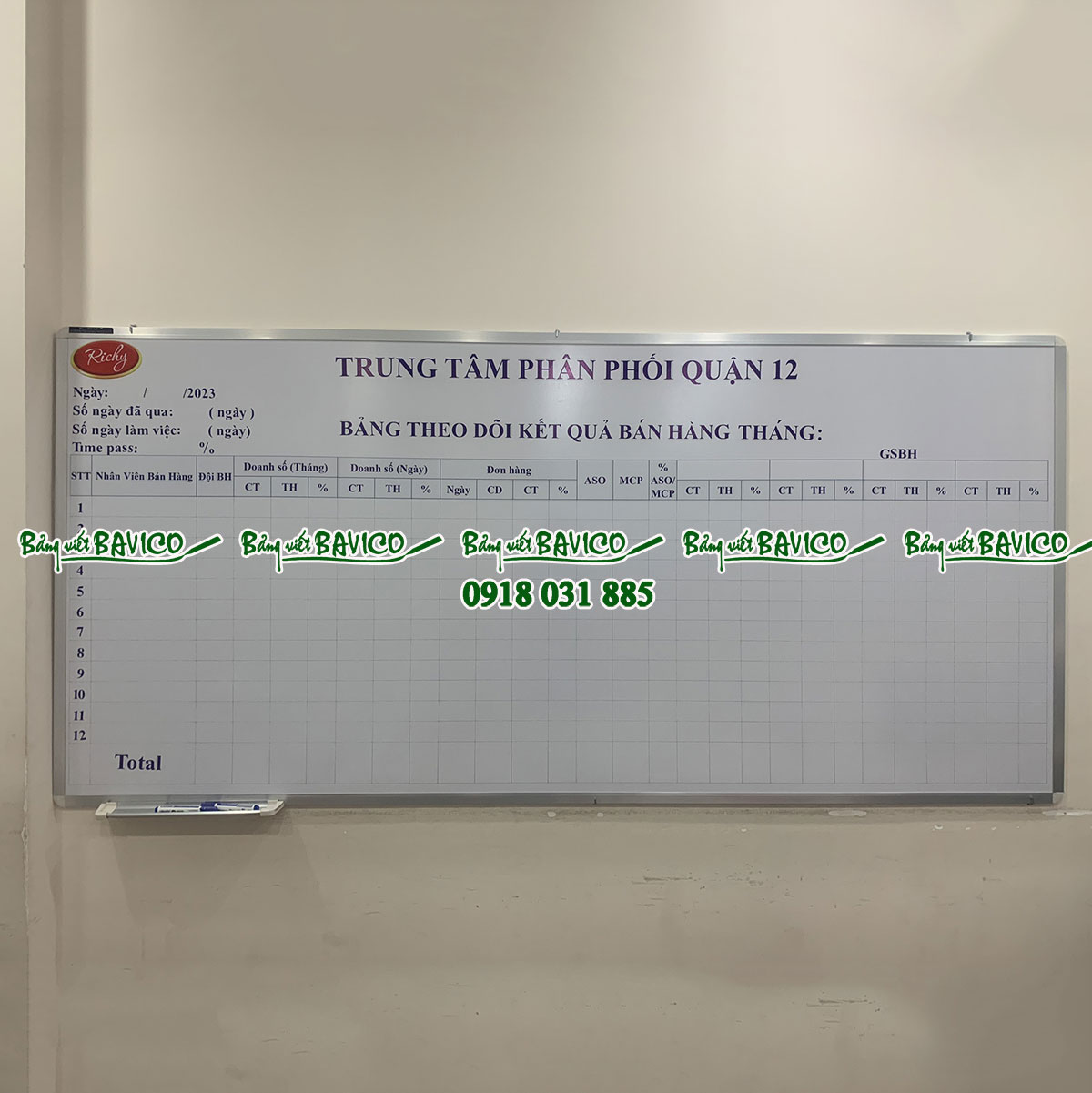 Bảng kế hoạch công việc - bảng thông tin dán decal theo yêu cầu - Ảnh 4