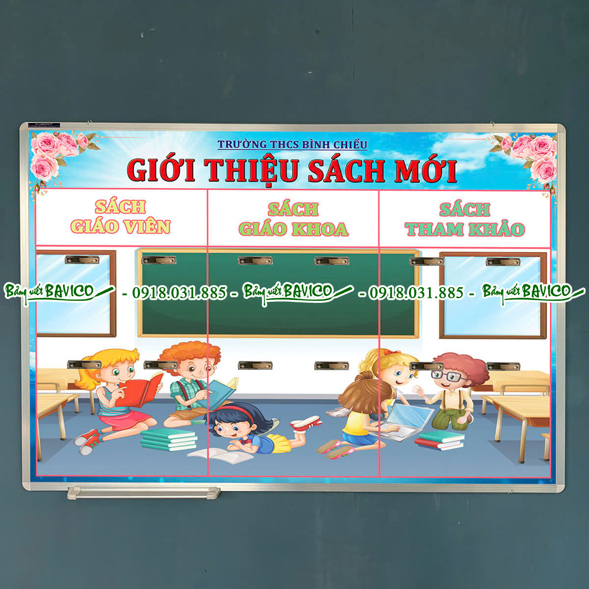 Bảng giới thiệu sách - Bảng biểu Trường học theo yêu cầu Kích thước 80x120 cm - Ảnh 2