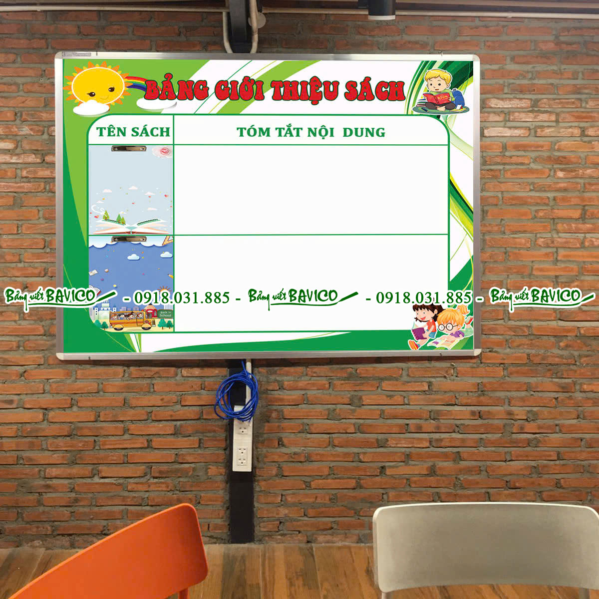 Bảng giới thiệu sách - Bảng biểu Trường học theo yêu cầu Kích thước 80x120 cm - Ảnh 5