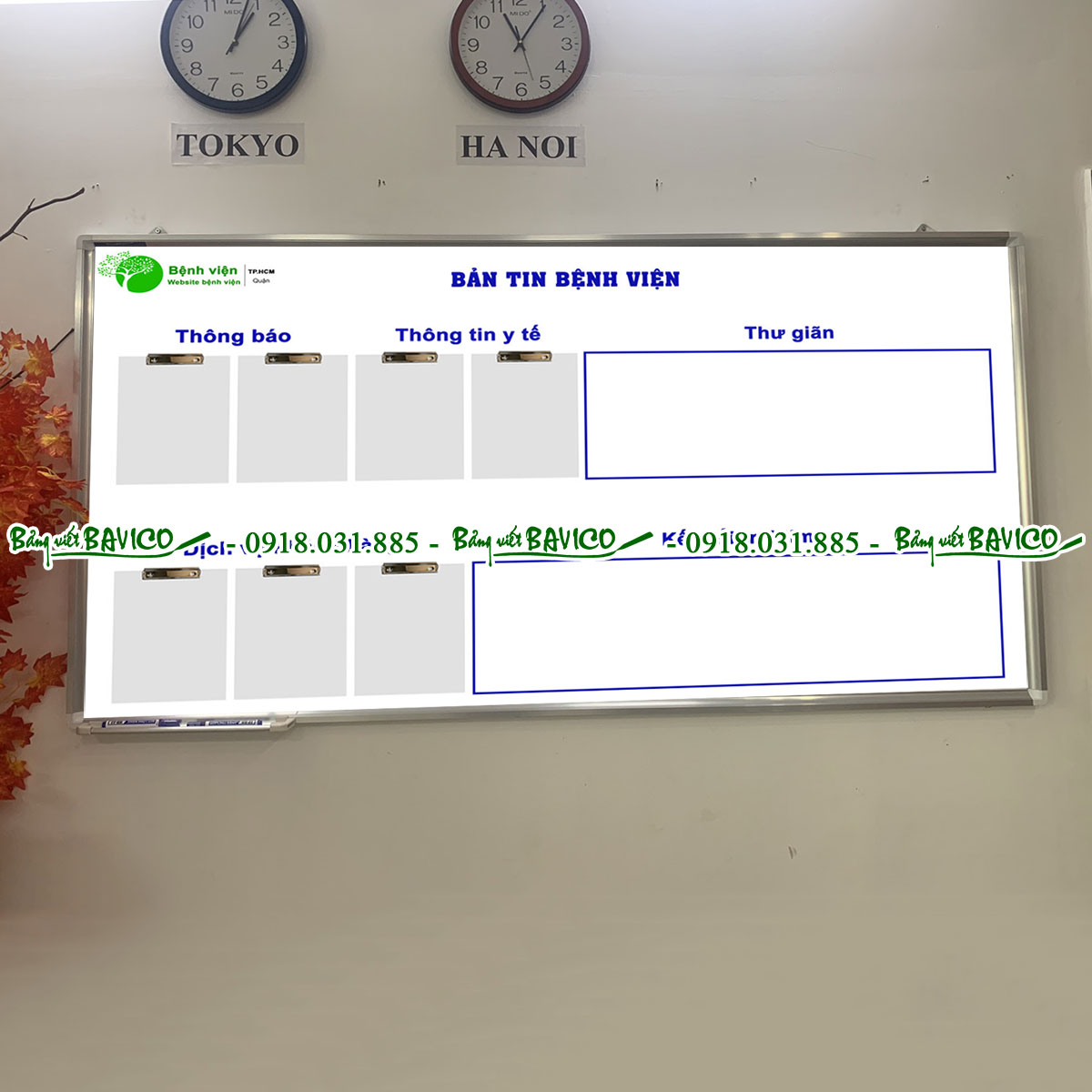 Bảng tin Bệnh Viện in pp treo tường Kích thước 120x240 cm - Ảnh 2