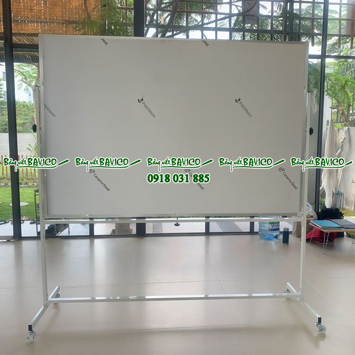 Bảng di động hai mặt trắng từ ceramic kích thước 80x120cm (nhiều kích thước) - Ảnh 3