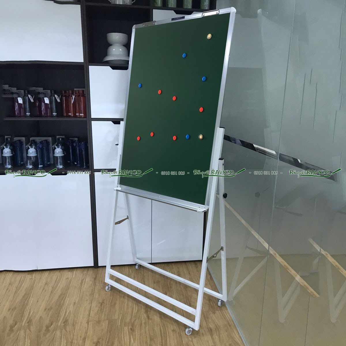 Bảng flipchart chân gấp từ xanh viết phấn Hàn Quốc kích thước 100x60 cm - Ảnh 5