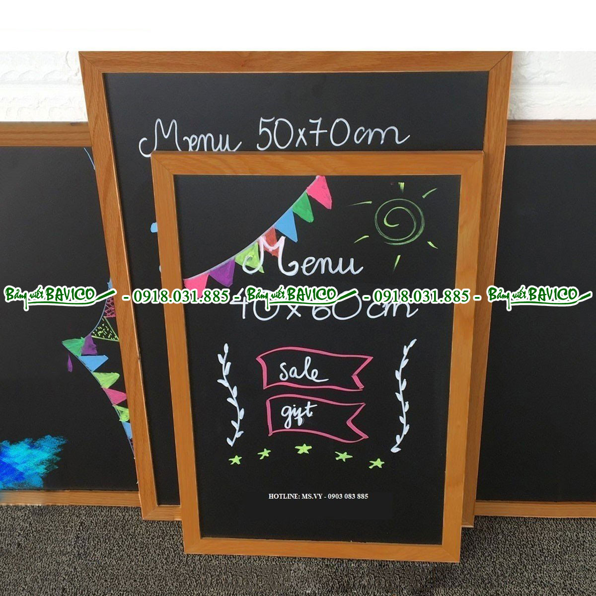 Bảng menu viết phấn kích thước 60x80cm (Click xem các kích thước) - Ảnh 2